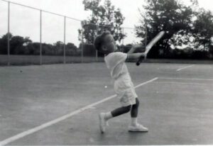 Young Brandon plays baseball